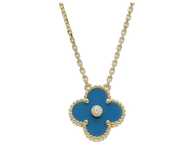 Van Cleef & Arpels Vintage Alhambra Au750 Necklace Limited Blue 