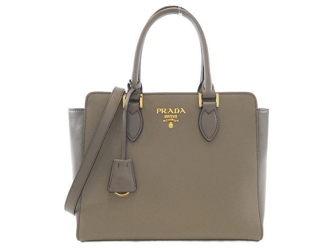 Sac Prada 1BA113 Saffiano/Soft Calf Marron Doré