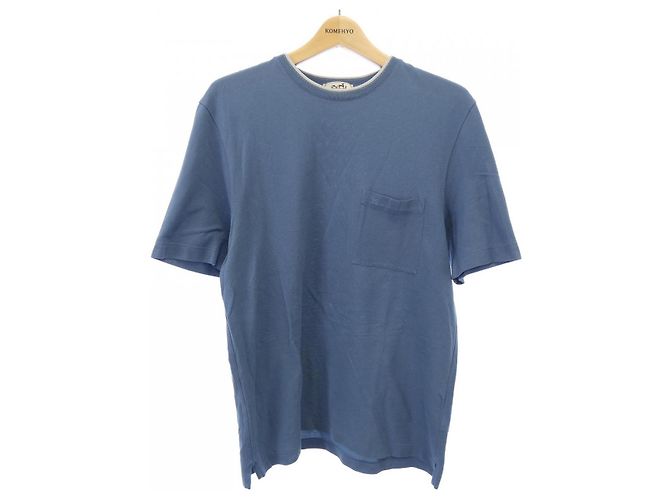 Hermès Camiseta de algodão Hermes Azul