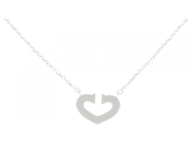 Collar Cartier C Heart 750 Oro Blanco Plata