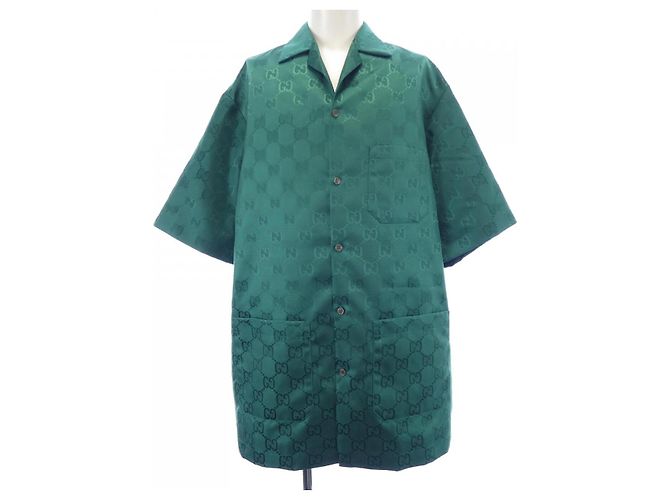 Camicia a maniche corte Gucci GG Verde