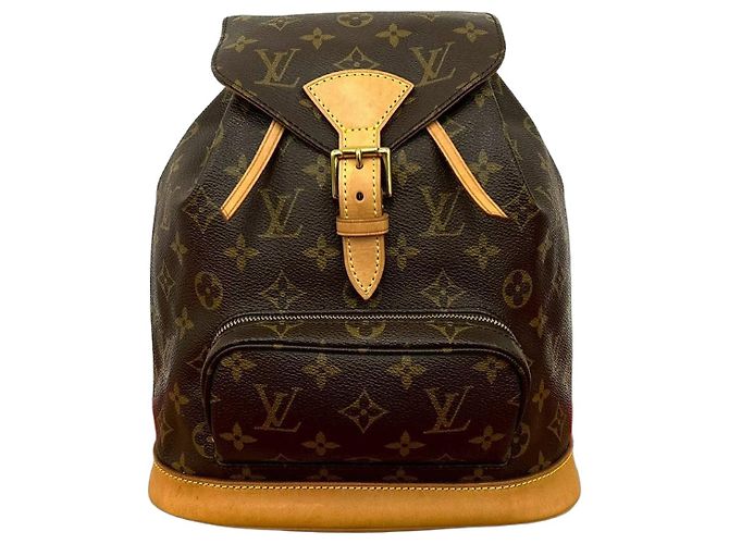 Louis Vuitton Montsouris Monogram Leather Backpack Brown