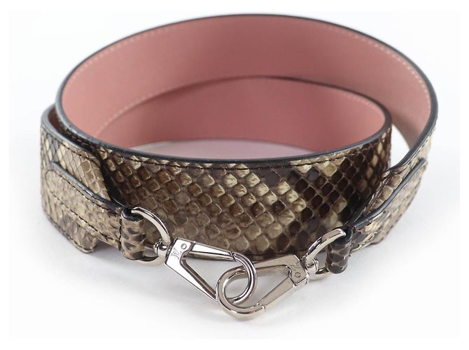 Louis Vuitton Python Leder Schulterriemen Braun 