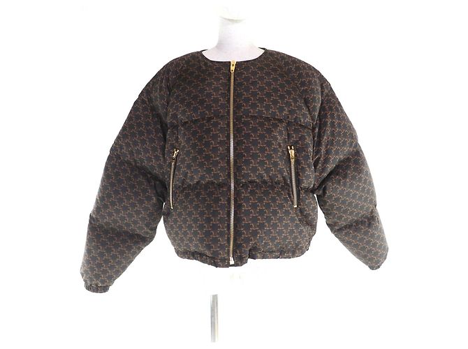 Céline Celine Down Polyamide Jacket Brown