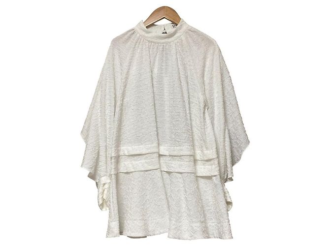 Autre Marque Snidel Emboss Sheer Pullover Weiß