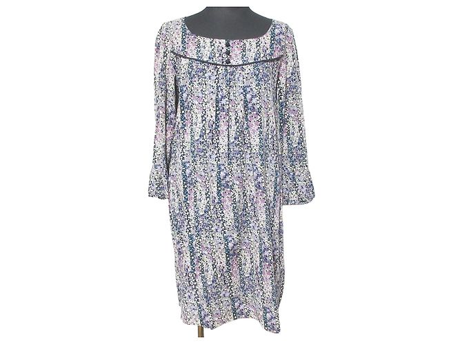 Autre Marque Ph Kleid mit blauem Blumenprint Lila