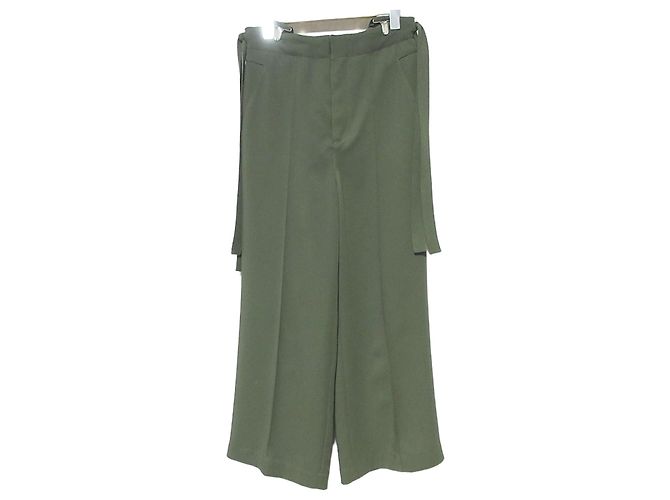 Autre Marque Calças Bootcut com suspensório UN3D. Verde Caqui