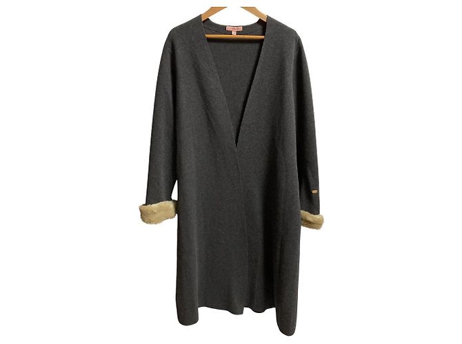 Autre Marque TOCCA Cashmere Blend Knit Long Cardigan Brown