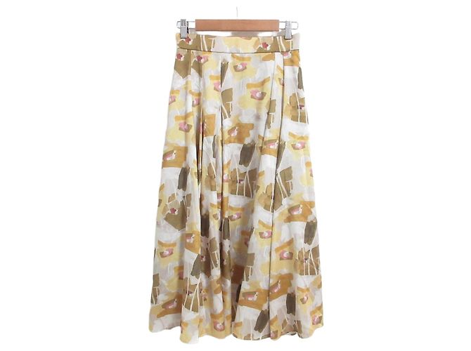 Autre Marque Falda irregular ANAYI con estampado de flores pintadas Amarillo