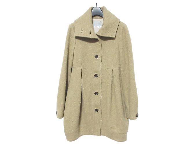 theory luxe Wool Angora Blend Coat Beige