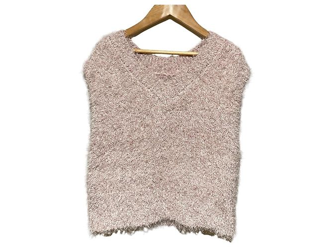 Autre Marque Shaggy Strickweste La TOTALITE Pink