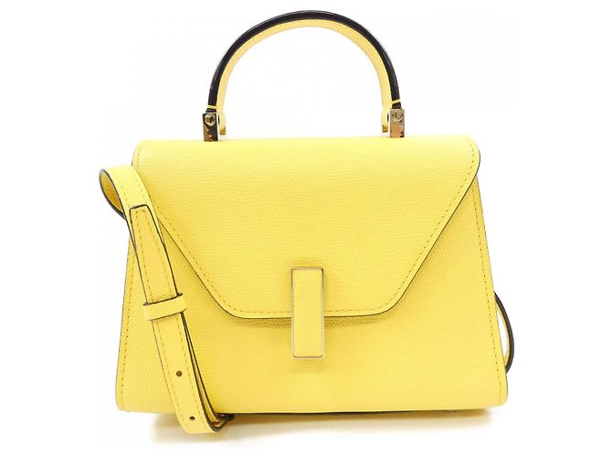 Borsa Valextra ISIDE in pelle di vitello morbida Giallo