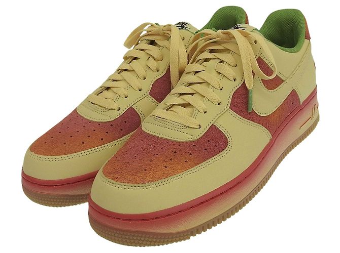 Autre Marque Baskets Nike Air Force 1 en daim Vert Orange Jaune