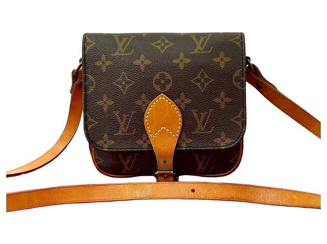 Cartouchiere Borsa a tracolla piccola Louis Vuitton Monogram Marrone