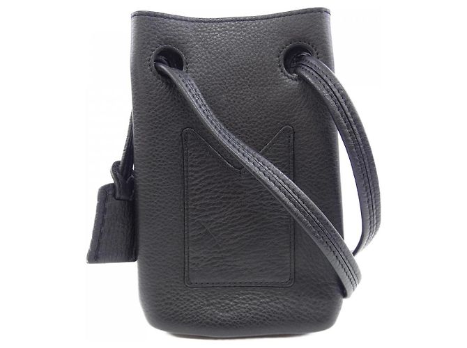Autre Marque Bolso de hombro de cuero HIROFU Negro