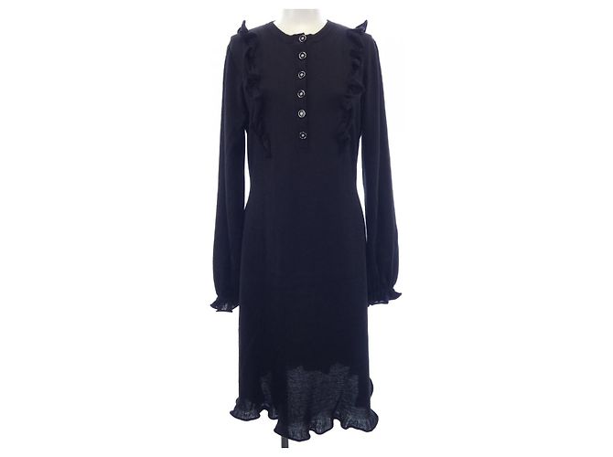 Chanel Seiden-Kaschmir-Kleid Schwarz