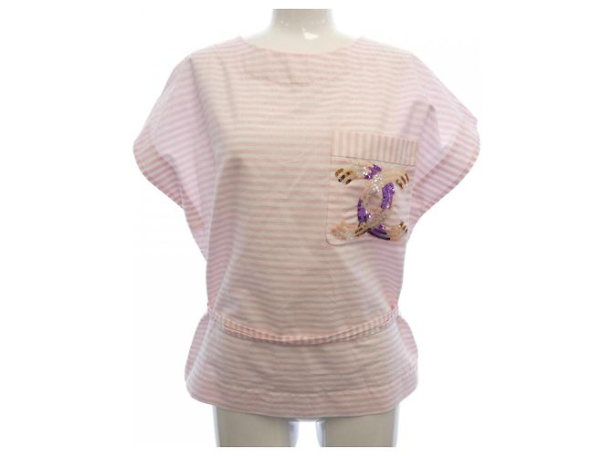 Top Chanel Rosa Bianco