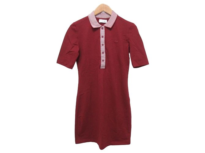 Autre Marque Lacoste Polo-Kleid Braun Bordeaux