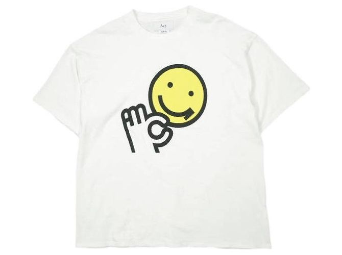 Autre Marque Camiseta Acy SMILEy TEE de algodão e poliuretano Branco