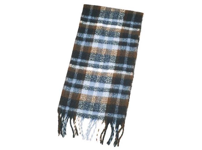 Autre Marque URBAN RESEARCH Check Schal mit Fransen Braun Blau