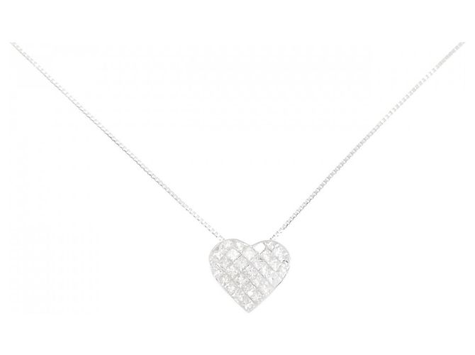 Autre Marque Colar de ouro branco Au750 e diamantes Prata
