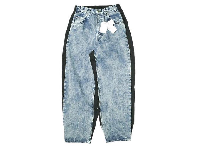 Autre Marque Jeans in denim con combinazione di nylon e candeggio chimico stein Blu
