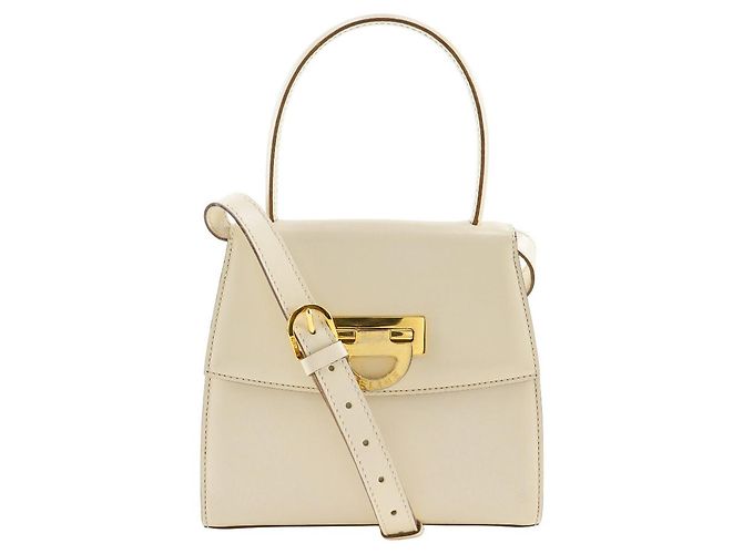 Céline Bolsa de mão 2way em couro de vitelo Celine Branco