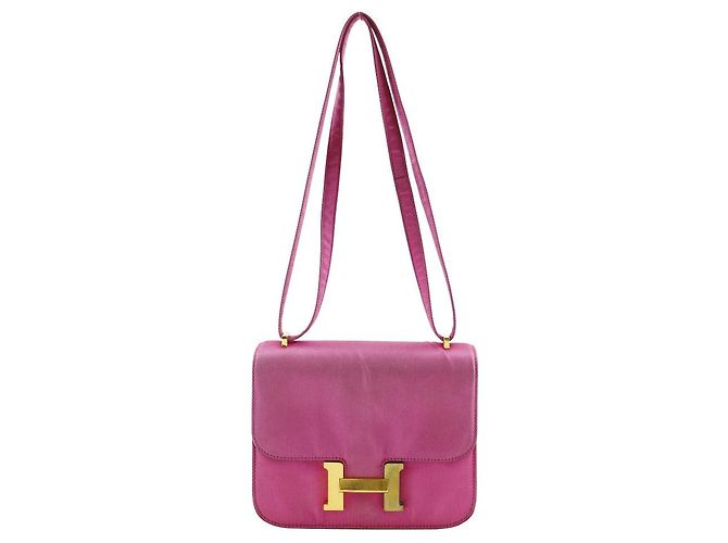 Hermès Borsa a tracolla in seta Hermes ConstanceMini18 Rosa Gold hardware