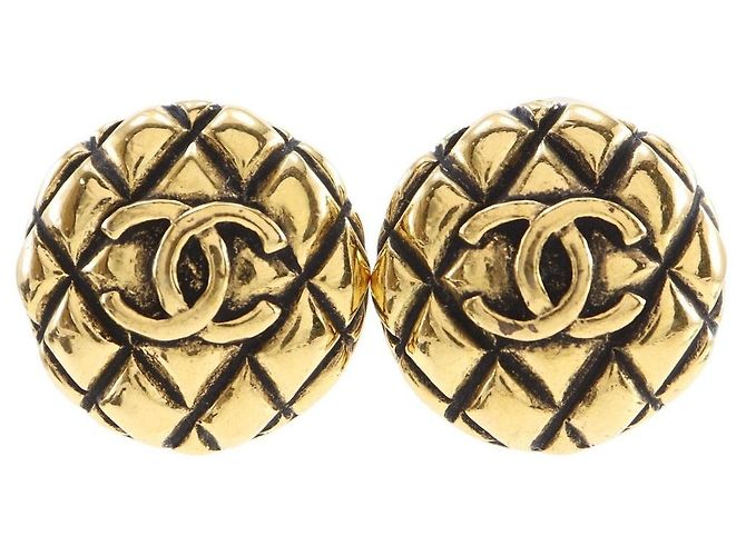 Orecchini Chanel Coco Mark Matelasse D'oro