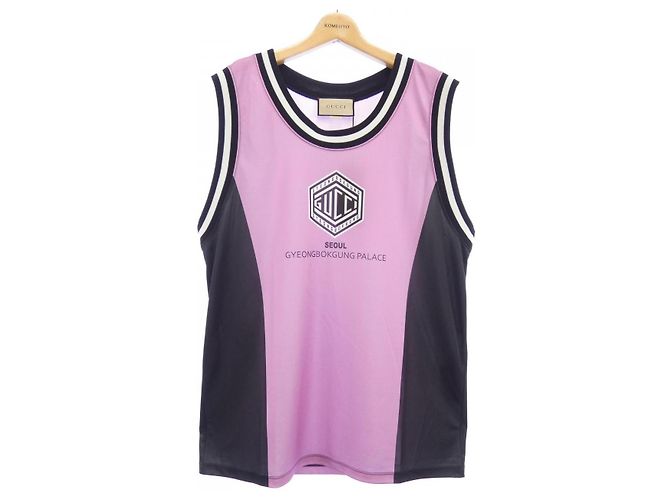 Canotta in cotone Gucci Nero Rosa