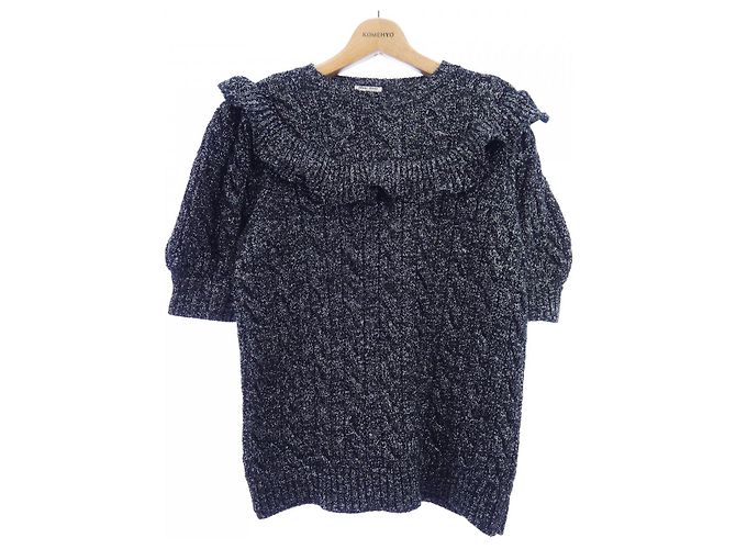 Miu Miu Top Schwarz Silber
