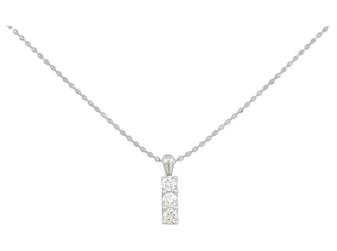 Autre Marque Diamant-Halskette PT900/PT850 Silber