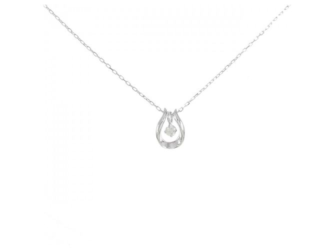 Autre Marque Collana in oro bianco 10K e diamanti Argento