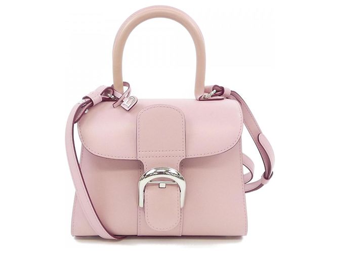 Bolsa de couro mini Delvaux Brillant Rosa