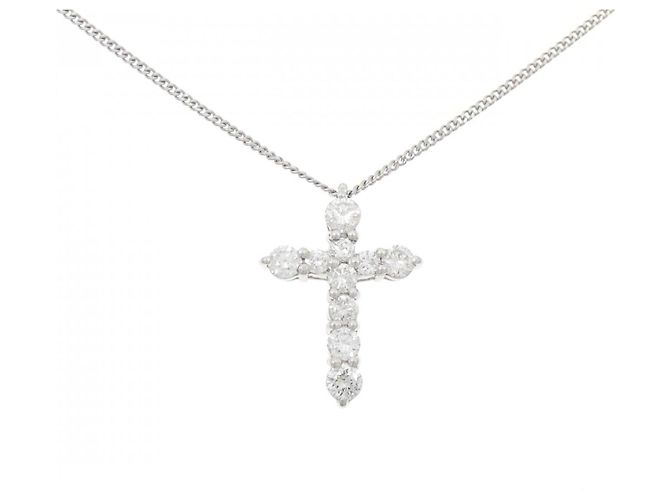 Autre Marque Collana con Diamanti Pt900/Pt850 Argento