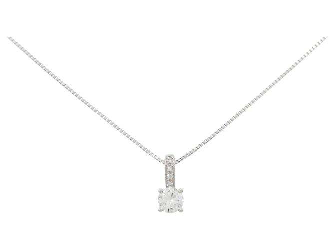Autre Marque Colar de platina e diamantes Prata