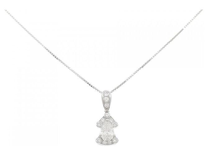Autre Marque Collar de oro blanco Au750 y diamantes Plata