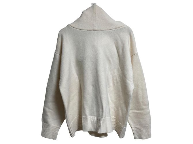 Autre Marque Drapierter IIROT Kapuzenpullover knit hoodie Weiß Aus weiß
