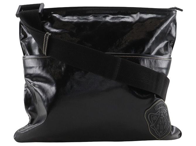 Borsa a tracolla in PVC con emblema Crest Gucci Nero