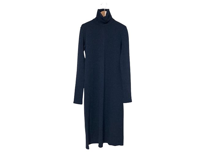 Autre Marque Cabana Rollkragenkleid mit Schlitz Blau