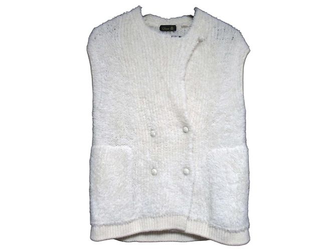 Autre Marque Chaleco de punto de alpaca Drawer Blanco