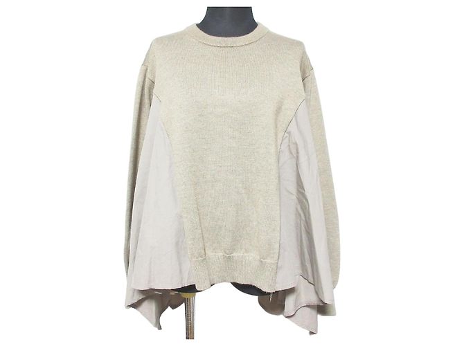 Autre Marque CLANE PANEL FLARE STRICKTOPS Beige
