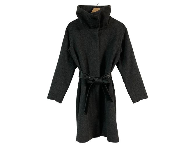 Autre Marque Abrigo de cuello alto DKNY Castaño