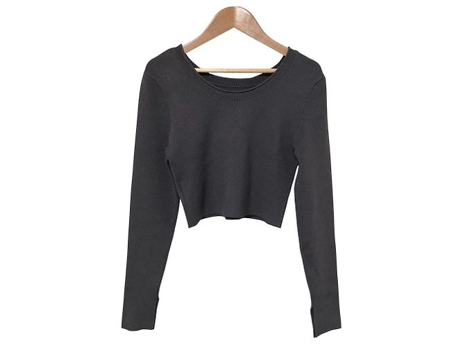 Autre Marque NOBLE 2way Smooth Cropped Knit Braun