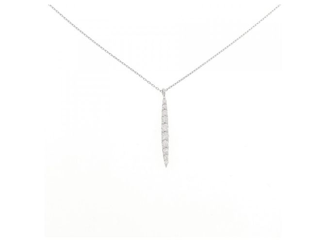 Autre Marque Platin-Diamant-Halskette Silber