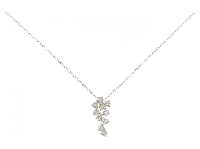 Autre Marque Diamant Halskette 0.50CT PT950 PT850 Silber