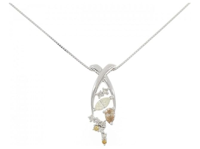 Autre Marque Au750 Diamant Halskette Silber