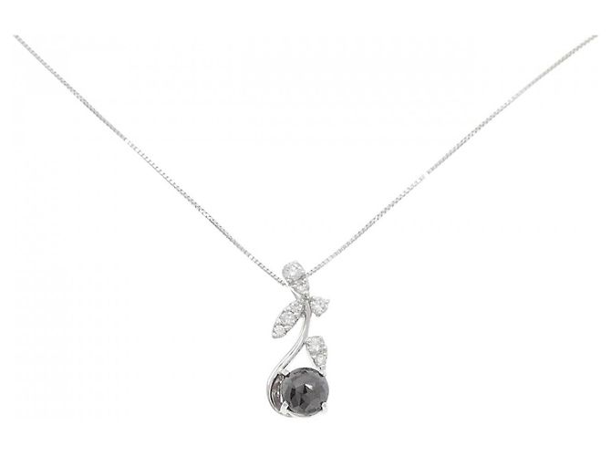 Autre Marque Collier en diamant Au750 Argenté