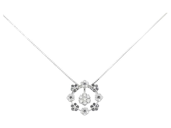 Autre Marque Collar de oro blanco Au750 2-way con diamantes Plata