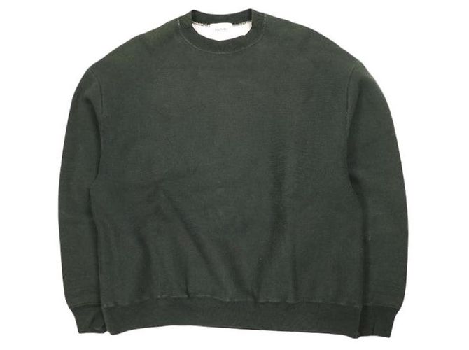 Autre Marque Sweatshirt mit Rundhalsausschnitt blurhms ROOTSTOCK Back Fleece Sweat Crew-neck P/O aus Baumwolle und Polyester Braun Anthrazitgrau